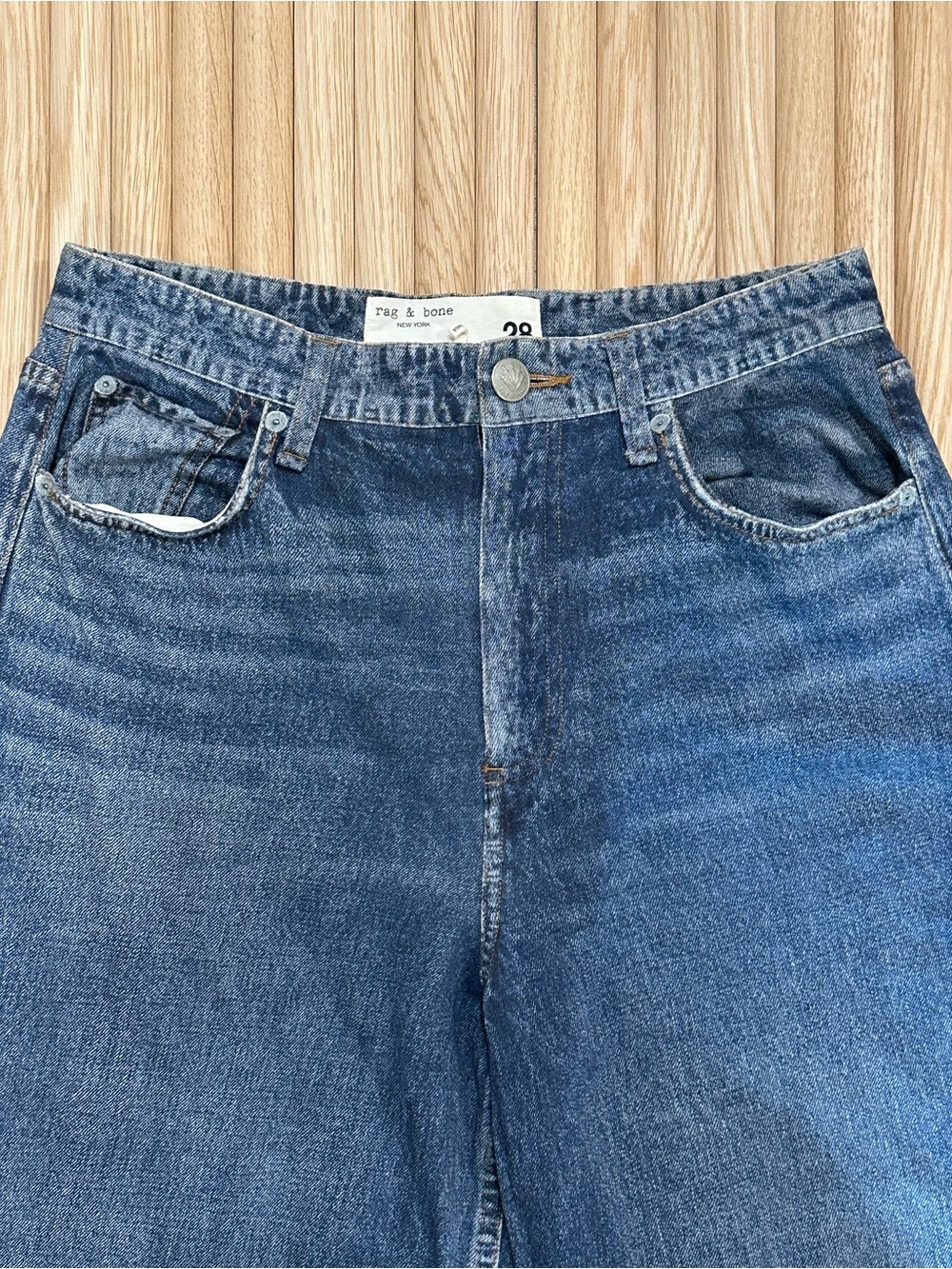 Rag & Bone Miramar Denim Sofie High Rise Wide Leg Sweatpant Jeans Venice Size 28 - Picture 5 of 14